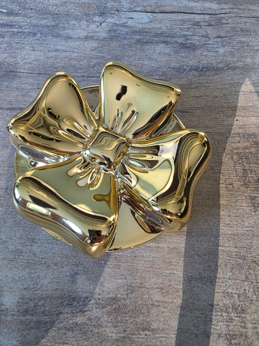 Bath & Body Works Gold Bow 3 Wick Candle Topper Lid